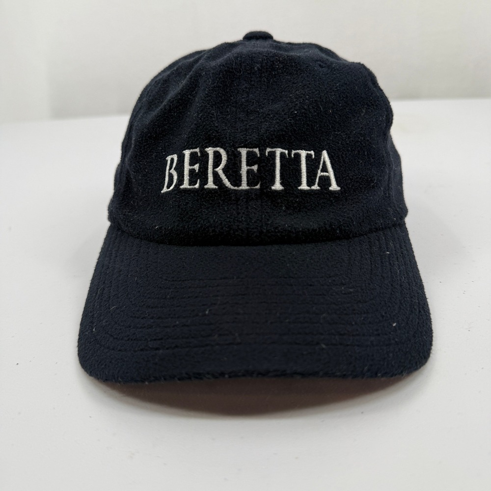 Beretta Baseball Cap Mens L/XL Navy Blue Fleece Textured Flexfit Logo Hat